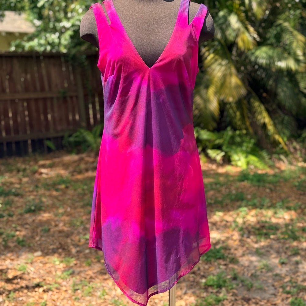 90s 2000s Frederick’s of Hollywood Watercolor Tie Dyed Dress